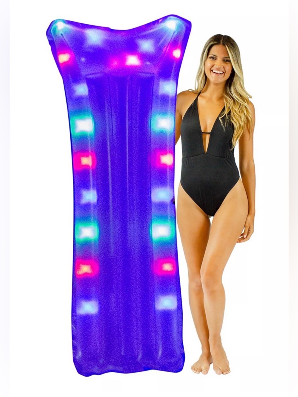 LED Light-Up Inflatable Pool Raft
